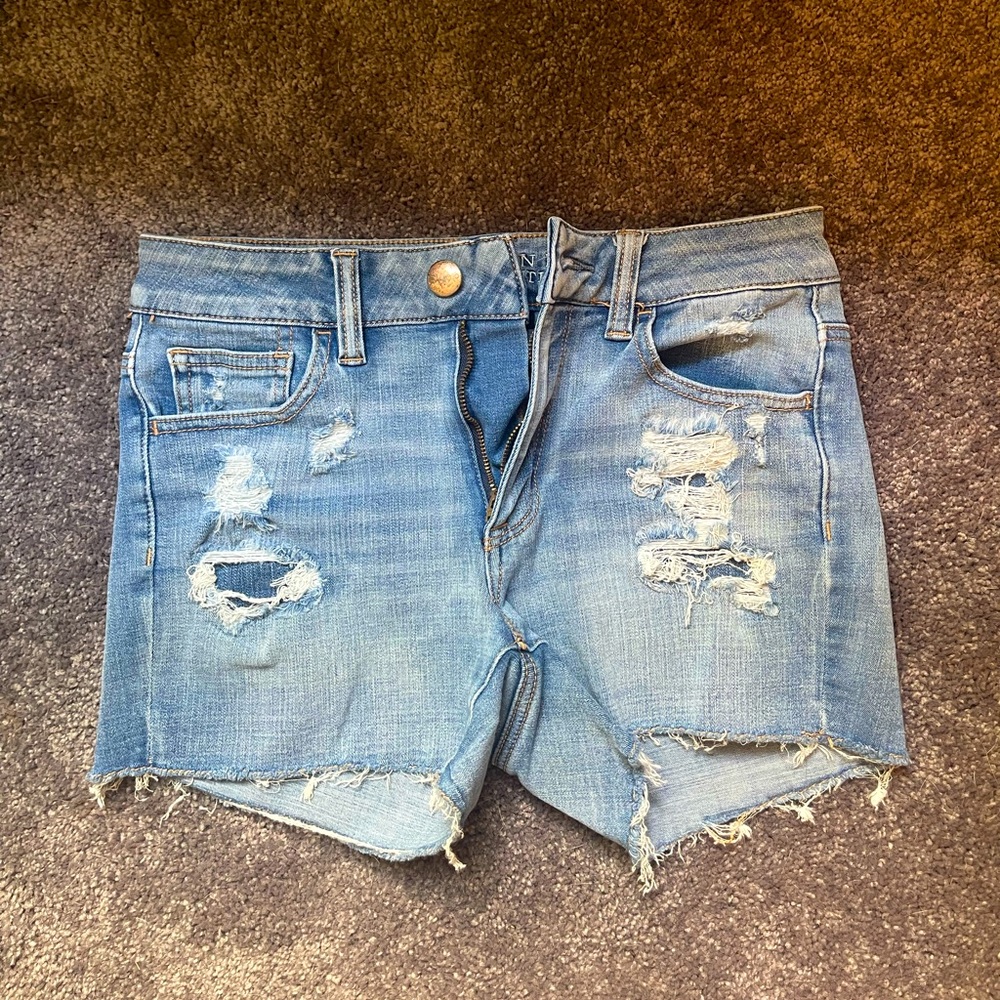 High rise jean shorts